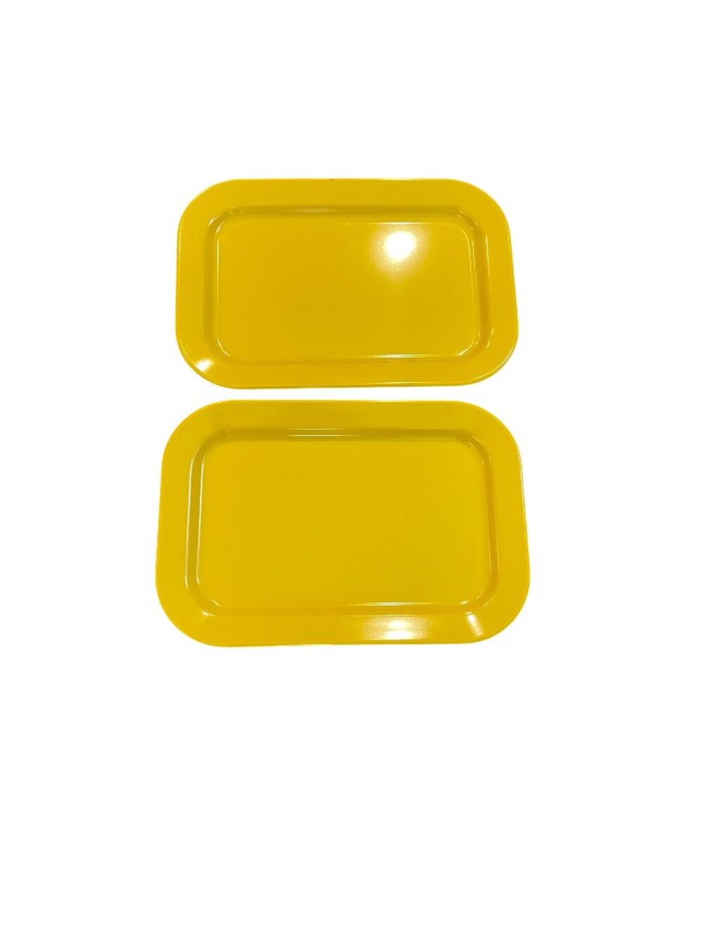 Vintage Rare Texas Ware Melamine Serving Tray Platters 142 Yellow Set of 2 Retro
